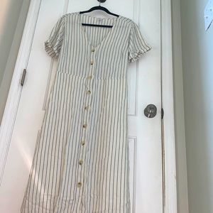 Old Navy Button Down V Neck Midi Dress